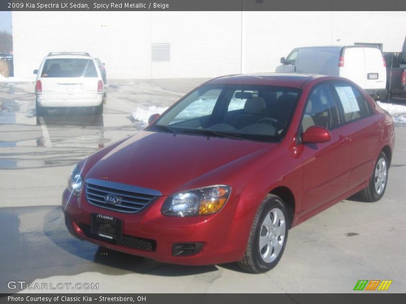 Spicy Red Metallic / Beige 2009 Kia Spectra LX Sedan