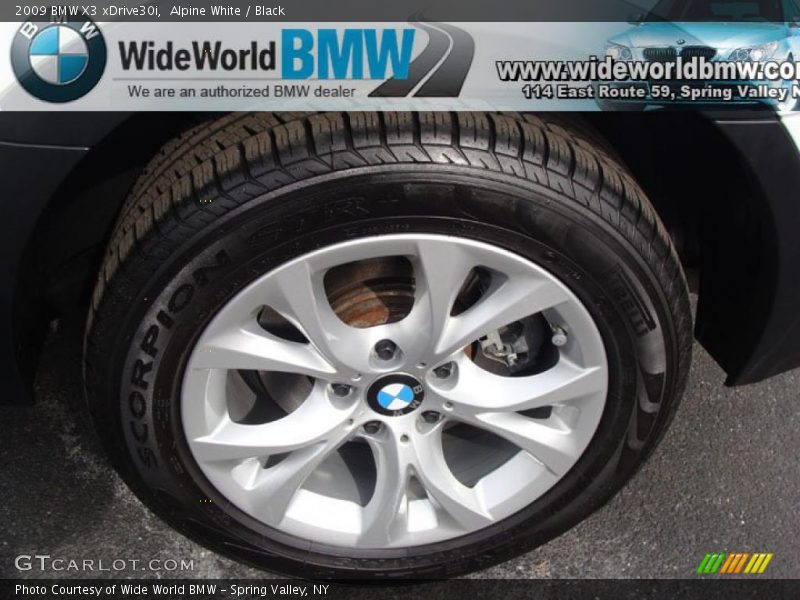 Alpine White / Black 2009 BMW X3 xDrive30i