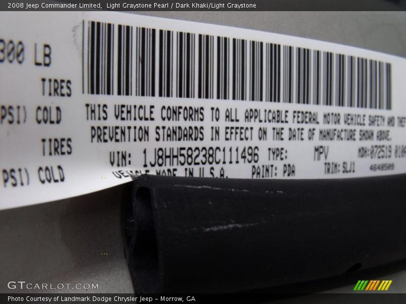 Light Graystone Pearl / Dark Khaki/Light Graystone 2008 Jeep Commander Limited