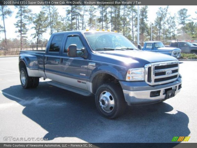 Medium Wedgewood Blue Metallic / Tan 2005 Ford F350 Super Duty FX4 Crew Cab 4x4 Dually