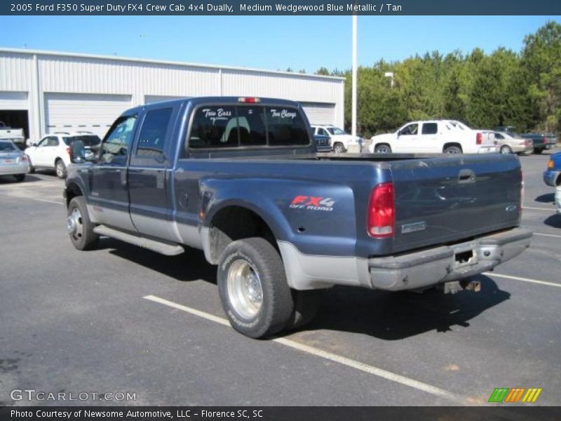 Medium Wedgewood Blue Metallic / Tan 2005 Ford F350 Super Duty FX4 Crew Cab 4x4 Dually