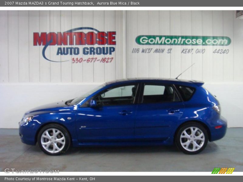 Aurora Blue Mica / Black 2007 Mazda MAZDA3 s Grand Touring Hatchback