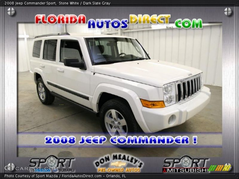 Stone White / Dark Slate Gray 2008 Jeep Commander Sport