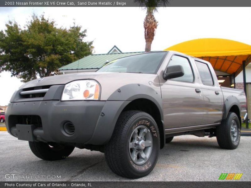 Sand Dune Metallic / Beige 2003 Nissan Frontier XE V6 Crew Cab