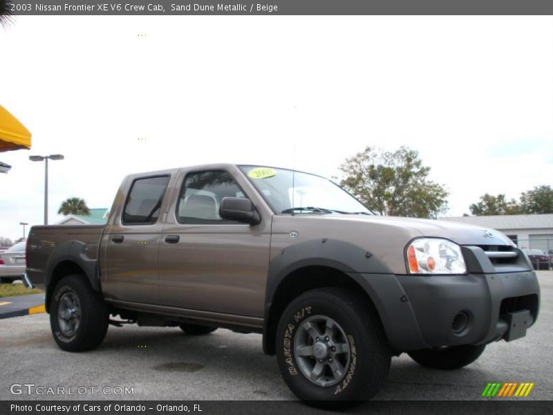 Sand Dune Metallic / Beige 2003 Nissan Frontier XE V6 Crew Cab