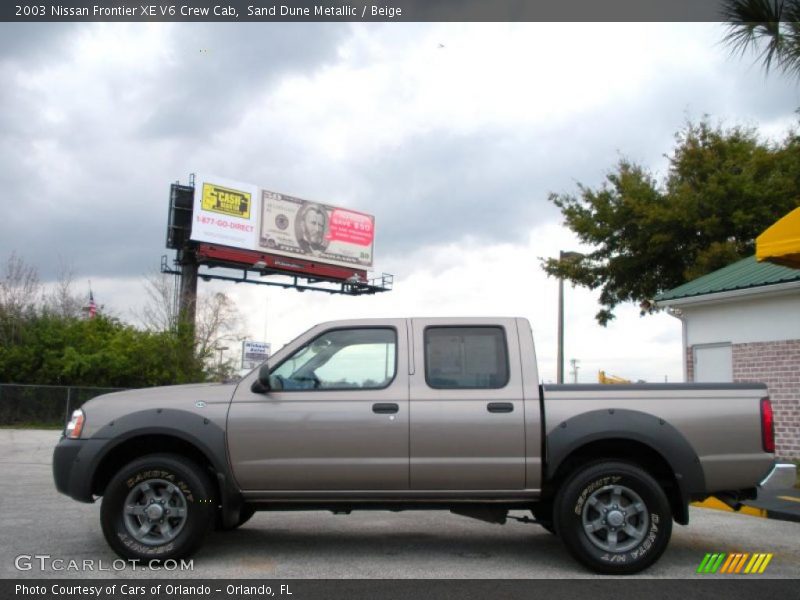 Sand Dune Metallic / Beige 2003 Nissan Frontier XE V6 Crew Cab