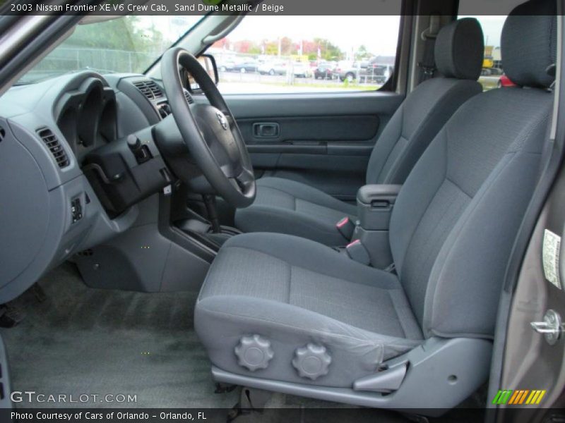 Sand Dune Metallic / Beige 2003 Nissan Frontier XE V6 Crew Cab