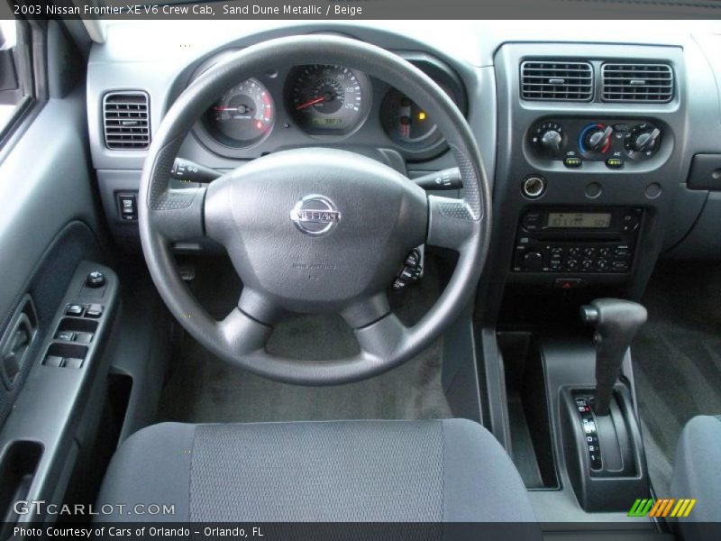 Sand Dune Metallic / Beige 2003 Nissan Frontier XE V6 Crew Cab