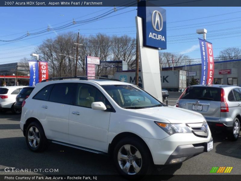 Aspen White Pearl / Parchment 2007 Acura MDX Sport