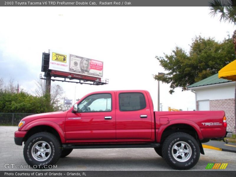 Radiant Red / Oak 2003 Toyota Tacoma V6 TRD PreRunner Double Cab
