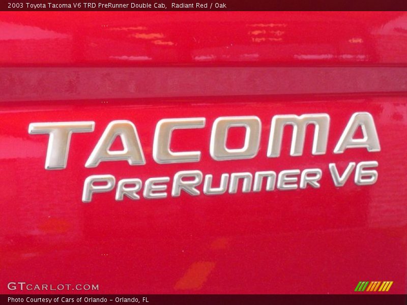 Radiant Red / Oak 2003 Toyota Tacoma V6 TRD PreRunner Double Cab