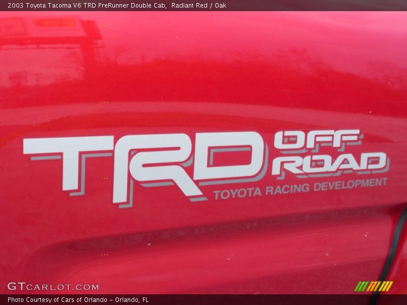 Radiant Red / Oak 2003 Toyota Tacoma V6 TRD PreRunner Double Cab