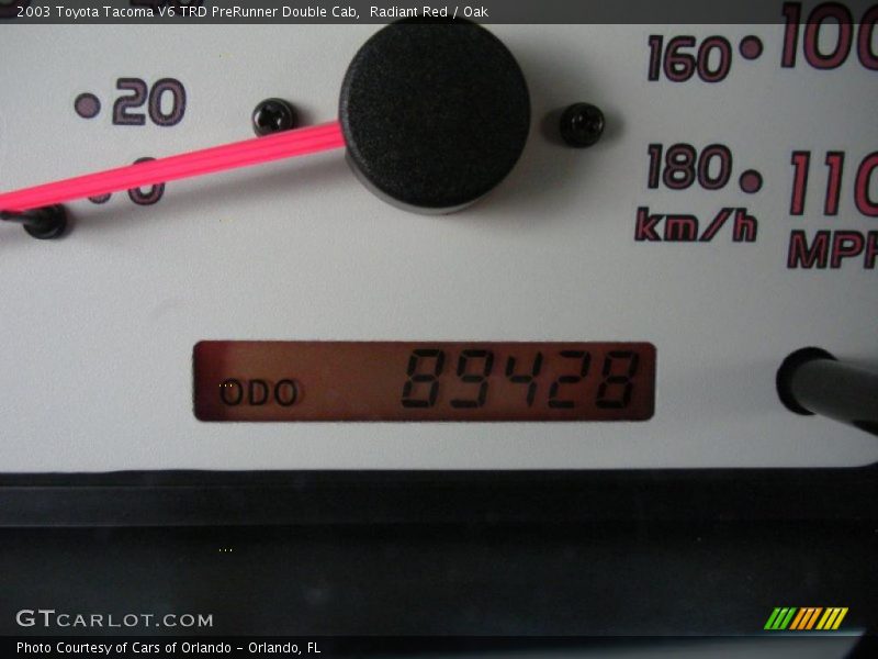 Radiant Red / Oak 2003 Toyota Tacoma V6 TRD PreRunner Double Cab