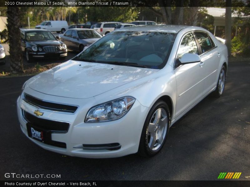 White Diamond Tricoat / Titanium 2010 Chevrolet Malibu LT Sedan