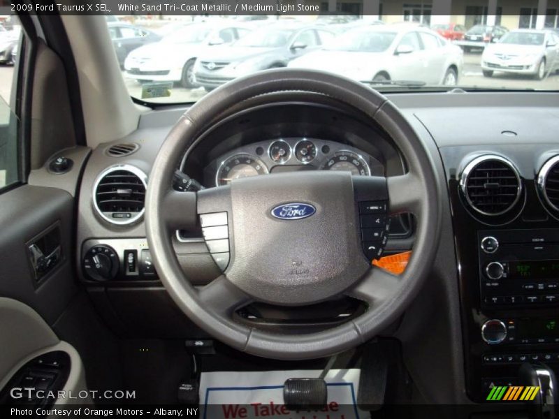 White Sand Tri-Coat Metallic / Medium Light Stone 2009 Ford Taurus X SEL