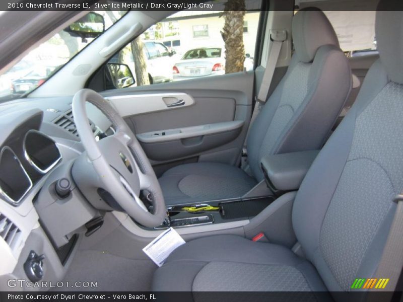 Silver Ice Metallic / Dark Gray/Light Gray 2010 Chevrolet Traverse LS