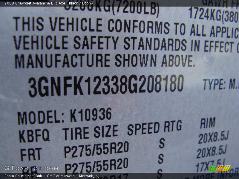 Black / Ebony 2008 Chevrolet Avalanche LTZ 4x4