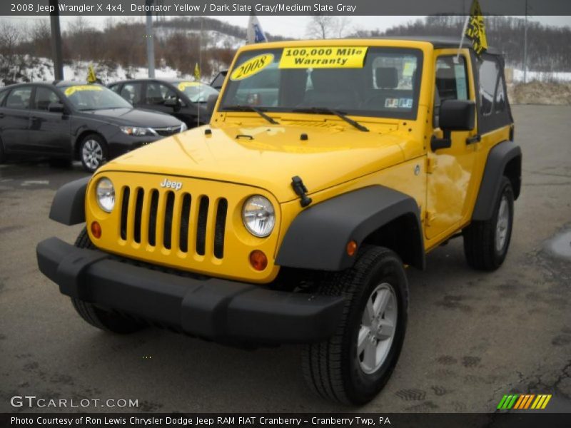 Detonator Yellow / Dark Slate Gray/Medium Slate Gray 2008 Jeep Wrangler X 4x4