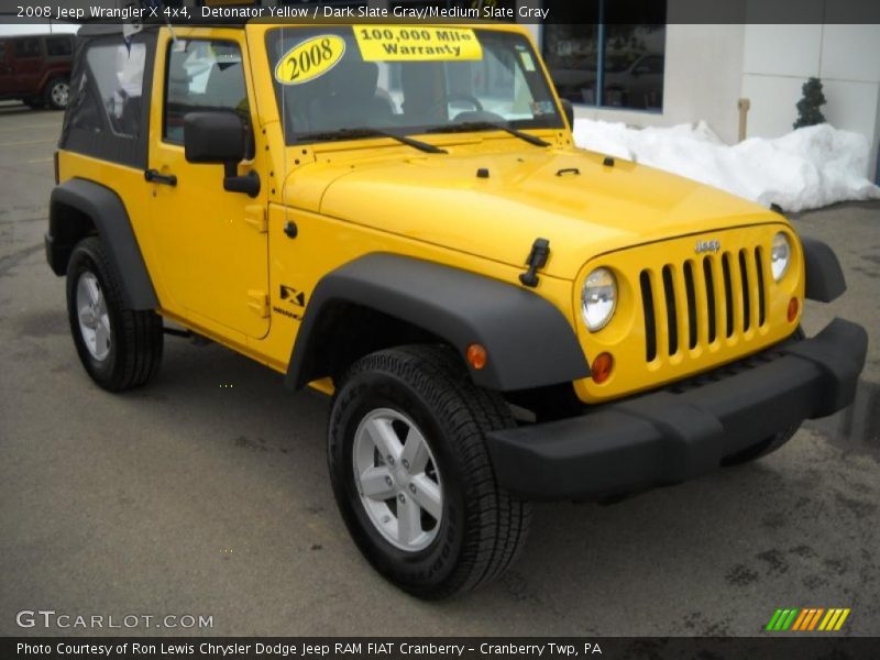 Detonator Yellow / Dark Slate Gray/Medium Slate Gray 2008 Jeep Wrangler X 4x4