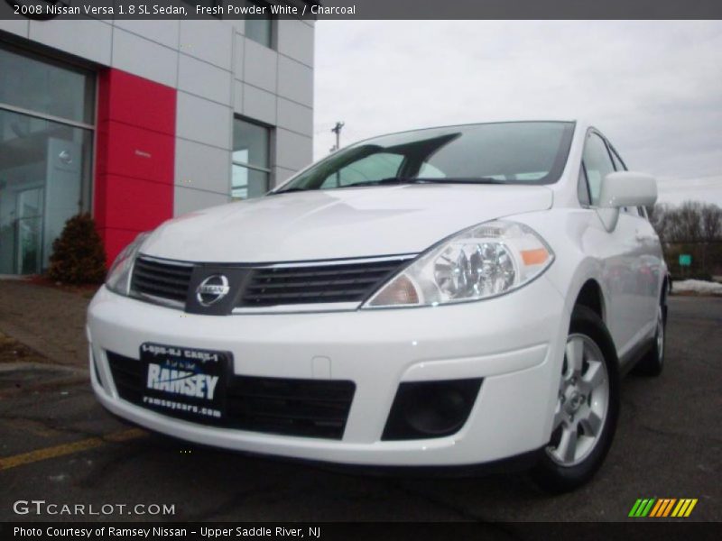 Fresh Powder White / Charcoal 2008 Nissan Versa 1.8 SL Sedan