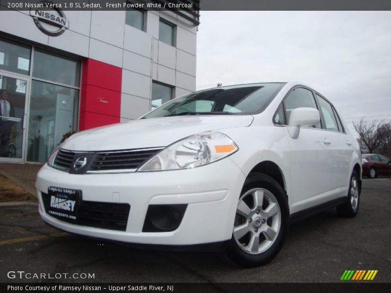 Fresh Powder White / Charcoal 2008 Nissan Versa 1.8 SL Sedan