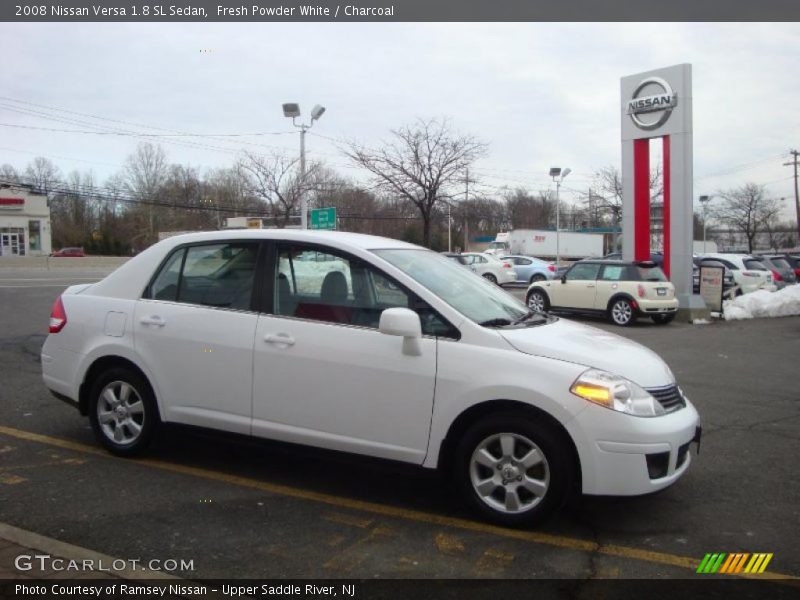 Fresh Powder White / Charcoal 2008 Nissan Versa 1.8 SL Sedan