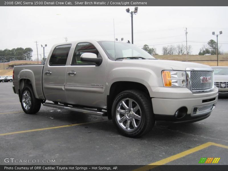 Silver Birch Metallic / Cocoa/Light Cashmere 2008 GMC Sierra 1500 Denali Crew Cab