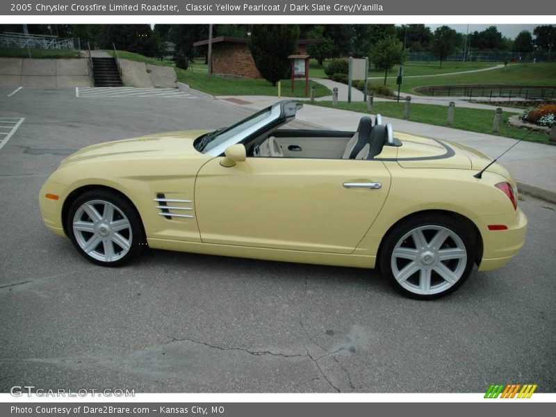 Classic Yellow Pearlcoat / Dark Slate Grey/Vanilla 2005 Chrysler Crossfire Limited Roadster