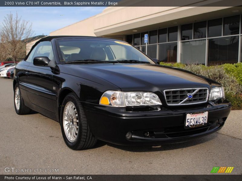Black Sapphire Metallic / Beige 2003 Volvo C70 HT Convertible