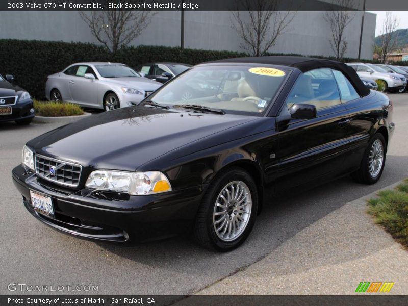 Black Sapphire Metallic / Beige 2003 Volvo C70 HT Convertible