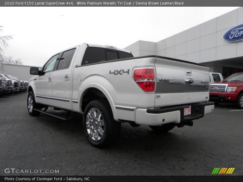 White Platinum Metallic Tri Coat / Sienna Brown Leather/Black 2010 Ford F150 Lariat SuperCrew 4x4