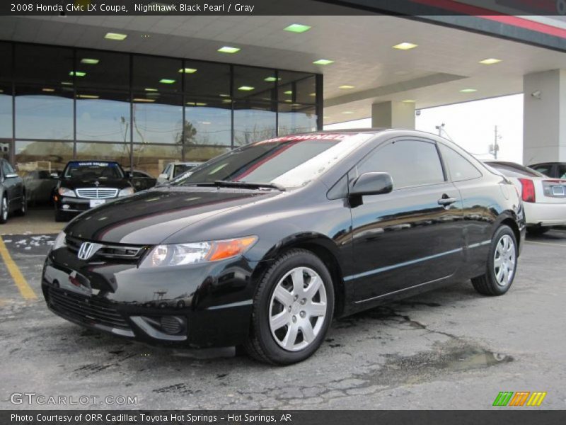 Nighthawk Black Pearl / Gray 2008 Honda Civic LX Coupe