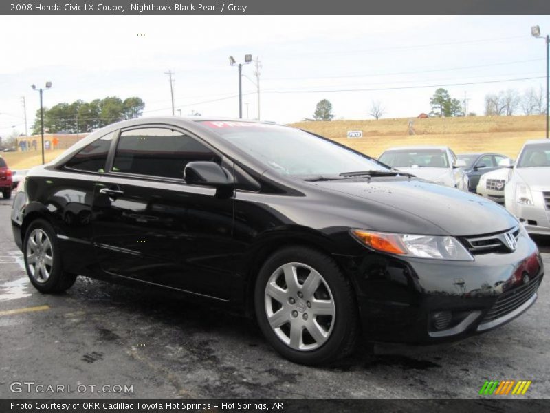 Nighthawk Black Pearl / Gray 2008 Honda Civic LX Coupe