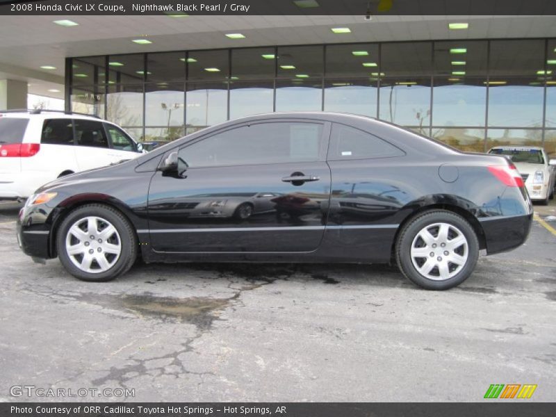Nighthawk Black Pearl / Gray 2008 Honda Civic LX Coupe