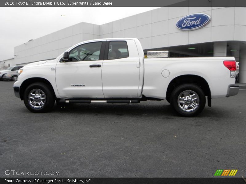 Super White / Sand Beige 2010 Toyota Tundra Double Cab