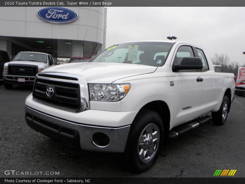 Super White / Sand Beige 2010 Toyota Tundra Double Cab