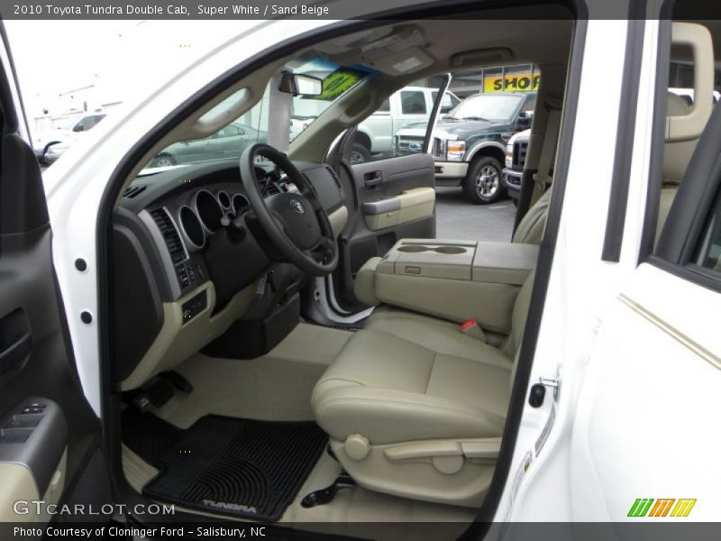 Super White / Sand Beige 2010 Toyota Tundra Double Cab