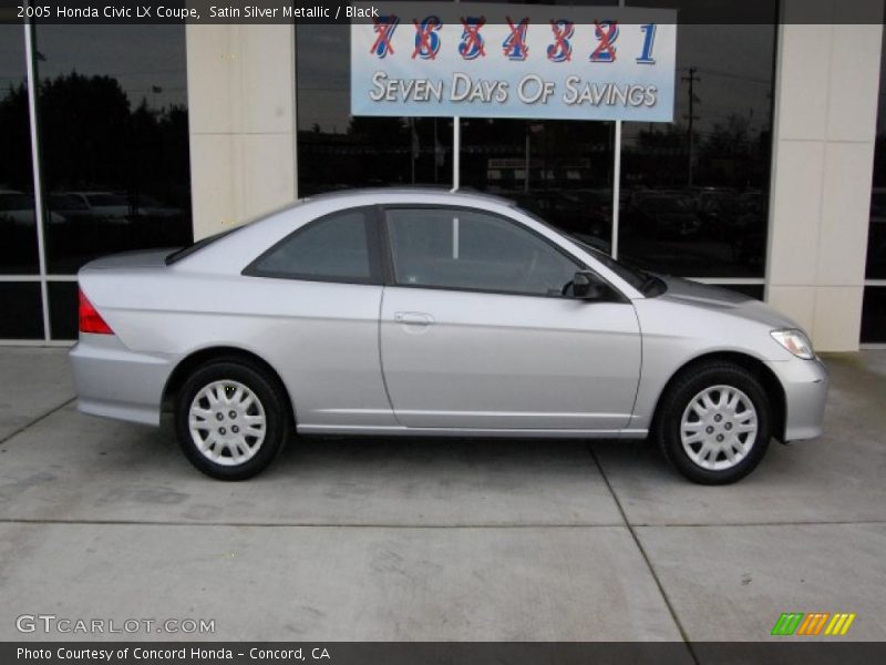 Satin Silver Metallic / Black 2005 Honda Civic LX Coupe