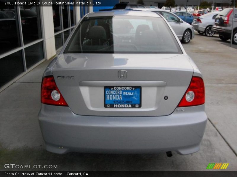 Satin Silver Metallic / Black 2005 Honda Civic LX Coupe