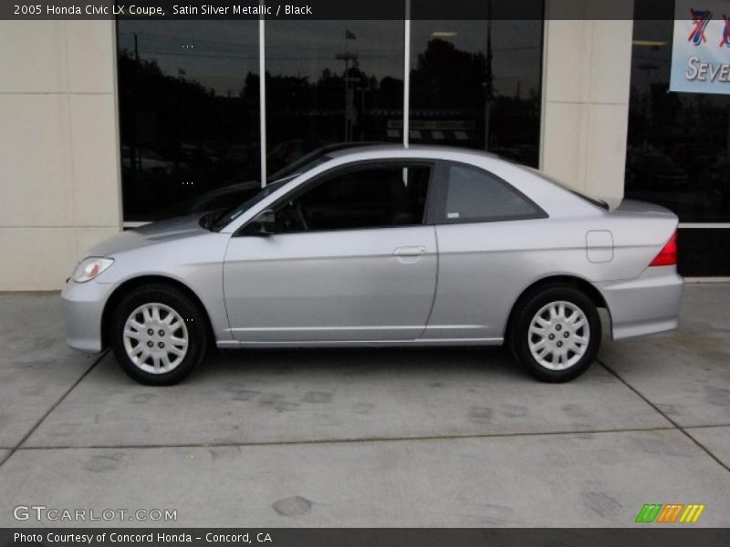 Satin Silver Metallic / Black 2005 Honda Civic LX Coupe