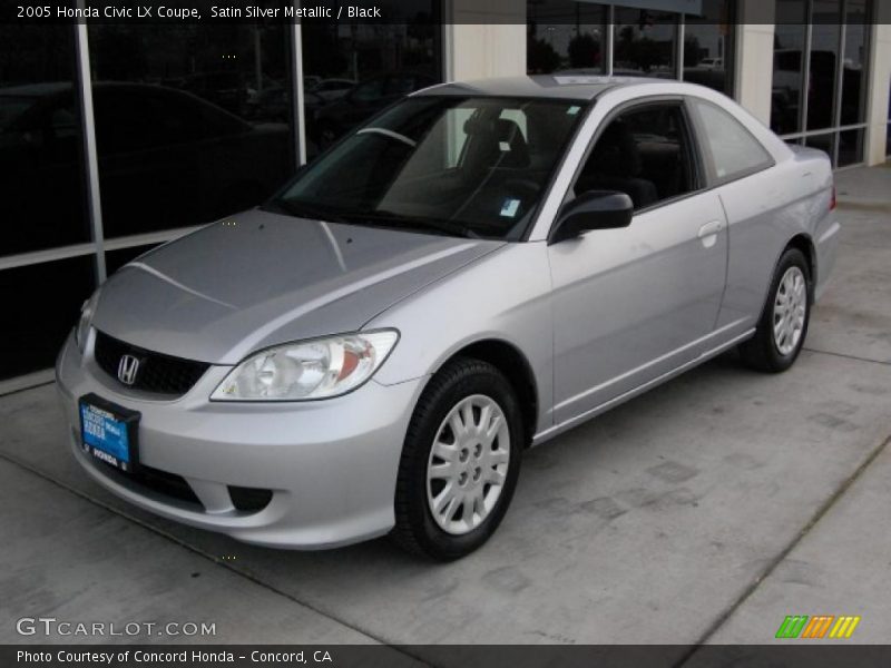 Satin Silver Metallic / Black 2005 Honda Civic LX Coupe