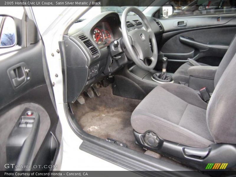 Satin Silver Metallic / Black 2005 Honda Civic LX Coupe