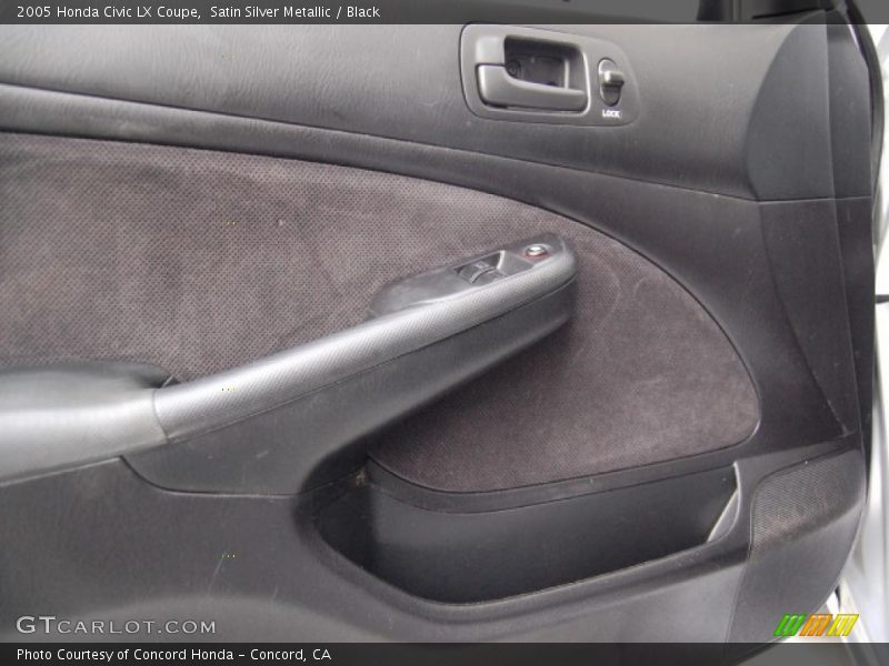 Satin Silver Metallic / Black 2005 Honda Civic LX Coupe