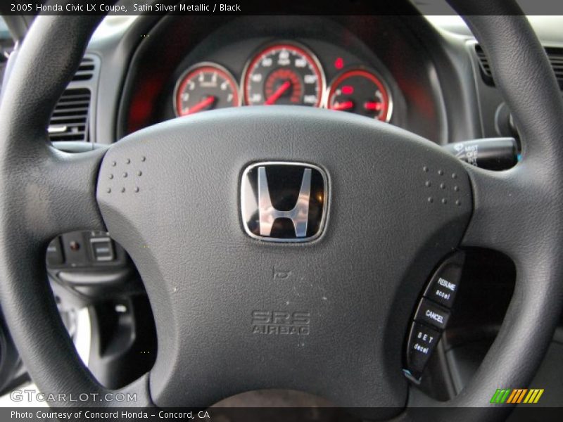 Satin Silver Metallic / Black 2005 Honda Civic LX Coupe