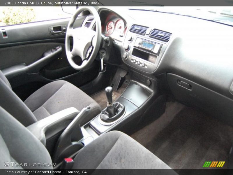 Satin Silver Metallic / Black 2005 Honda Civic LX Coupe