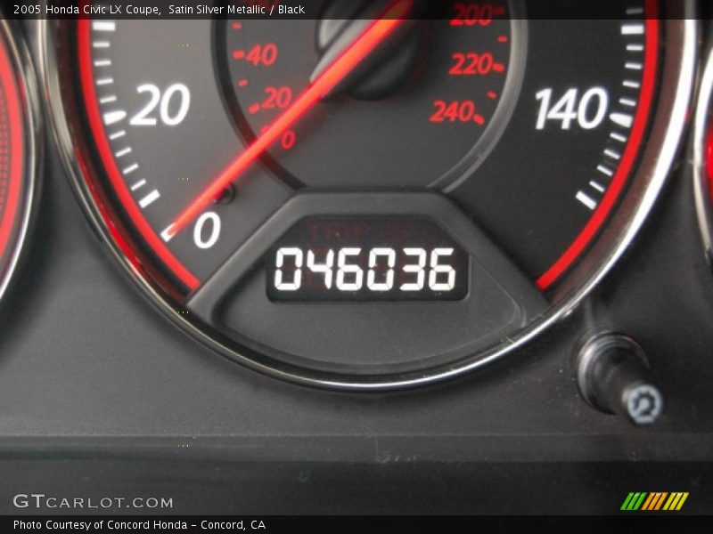 Satin Silver Metallic / Black 2005 Honda Civic LX Coupe