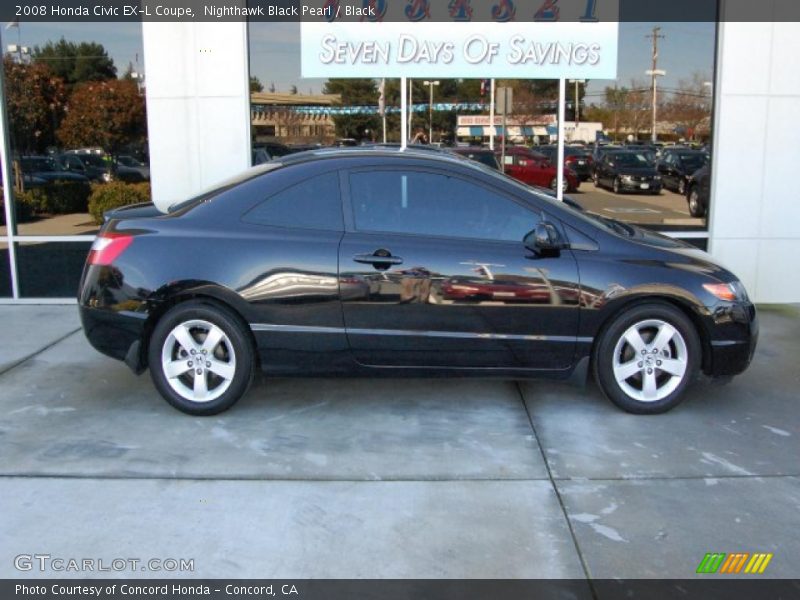 Nighthawk Black Pearl / Black 2008 Honda Civic EX-L Coupe