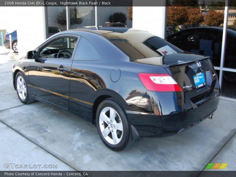 Nighthawk Black Pearl / Black 2008 Honda Civic EX-L Coupe