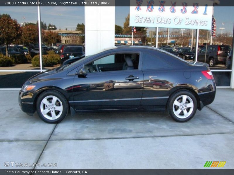 Nighthawk Black Pearl / Black 2008 Honda Civic EX-L Coupe
