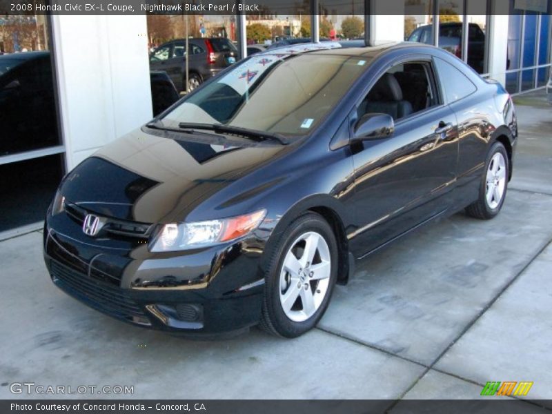 Nighthawk Black Pearl / Black 2008 Honda Civic EX-L Coupe